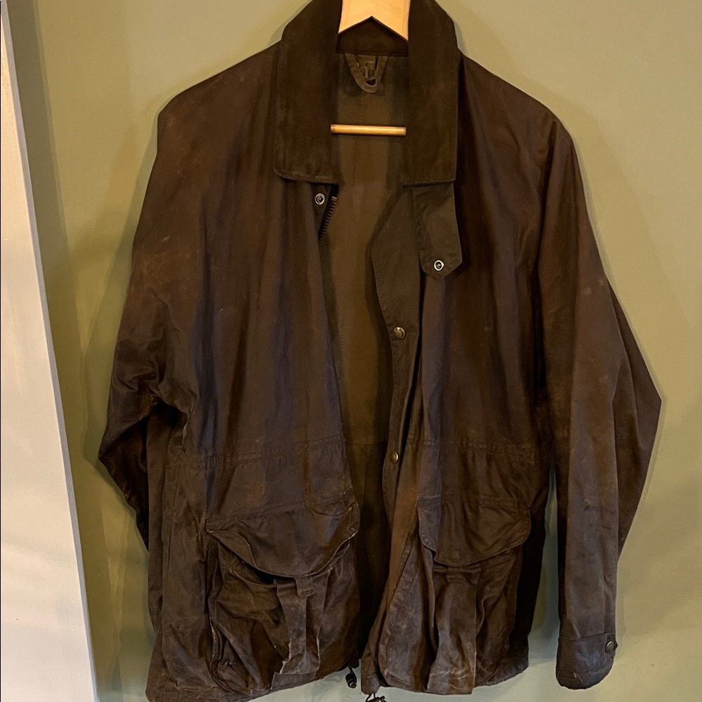 Filson tincloth - re waxed at Filson Men's Brown L Jacket (no zip in liner)